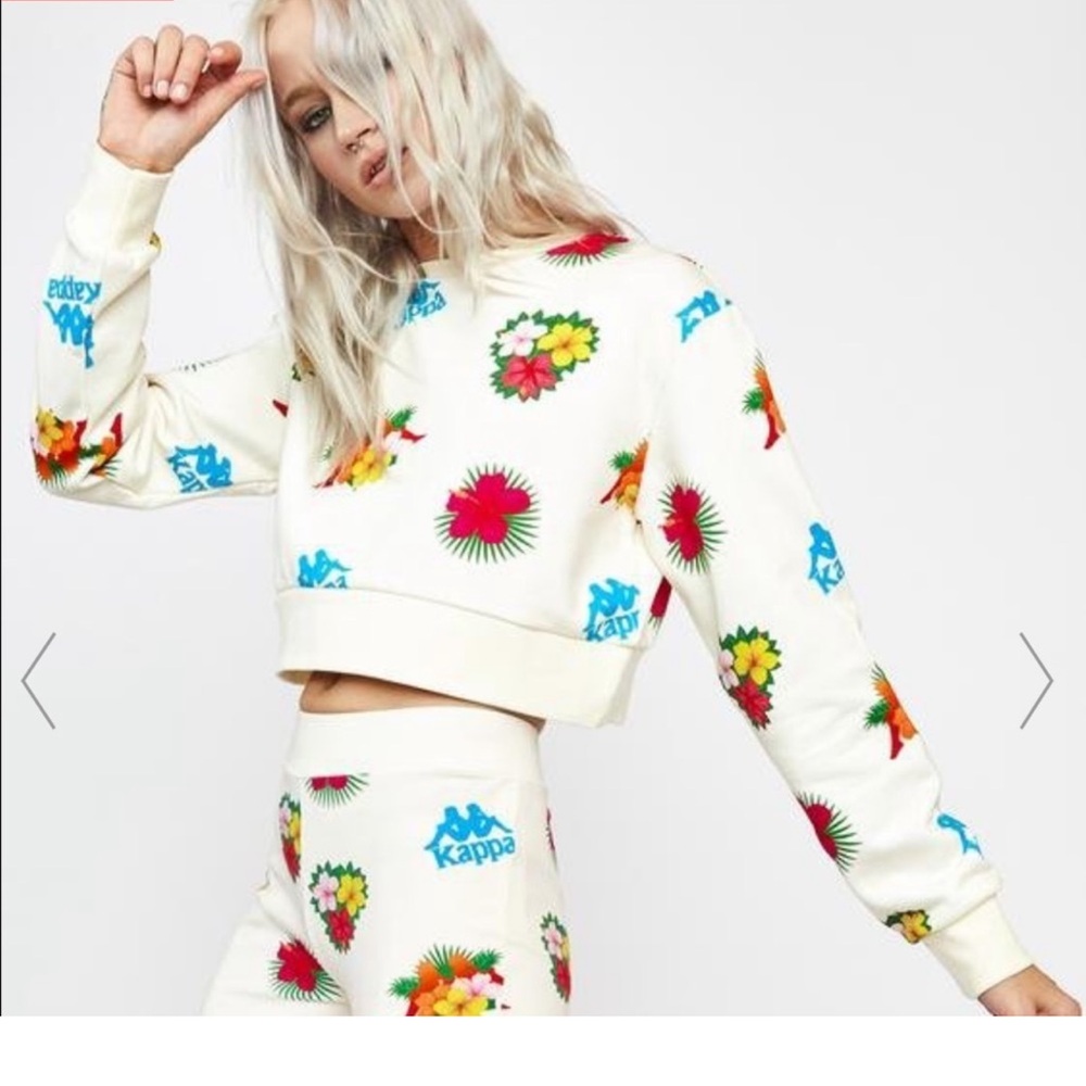Kappa Cream Sweatshirt with Floral Accents